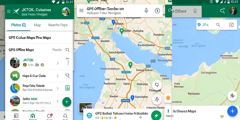 Antarmuka JKTOK yang ramah pengguna dengan fungsi GPS Offline Maps.
