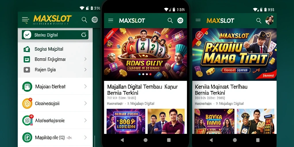 Antarmuka aplikasi MAXSLOT yang menarik dan informatif.