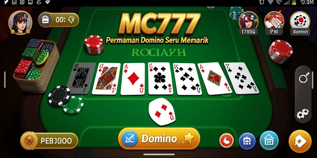 Tampilan antarmuka menarik dan fungsi permainan domino yang intuitif.