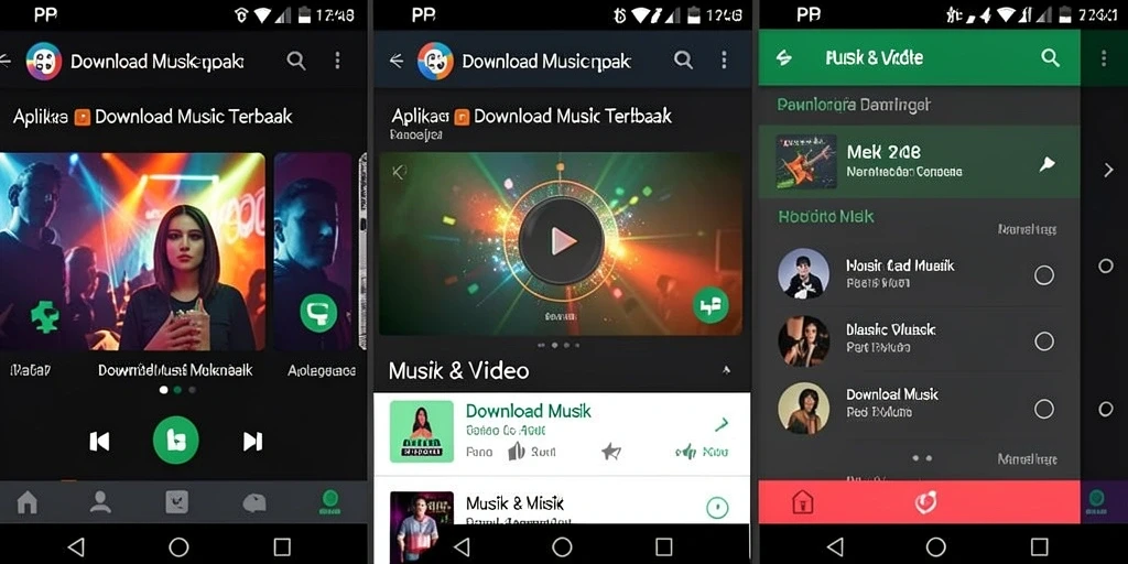 Screenshot PP7 menunjukkan tampilan antarmuka pengguna yang intuitif untuk Download Musik.