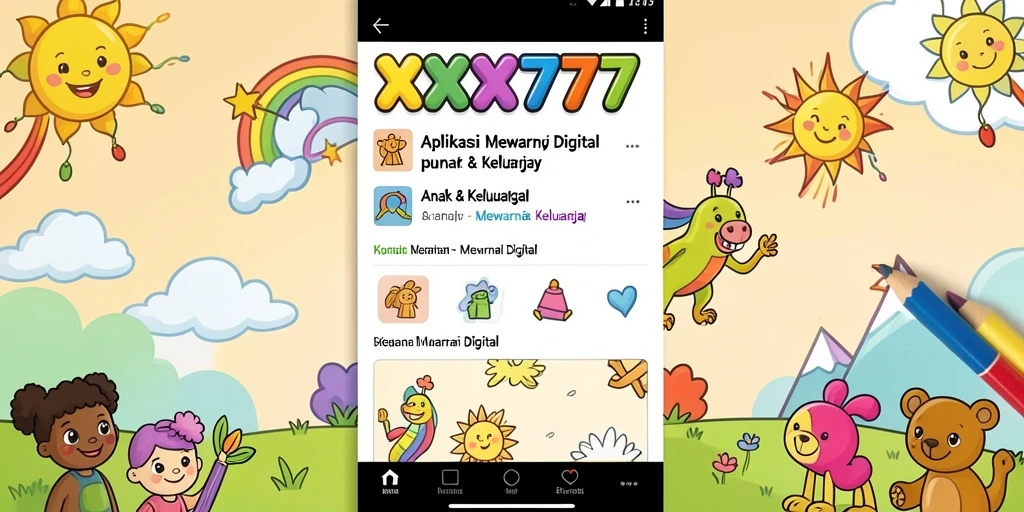 Antarmuka aplikasi XXX777 dengan gambar mewarnai yang interaktif.
