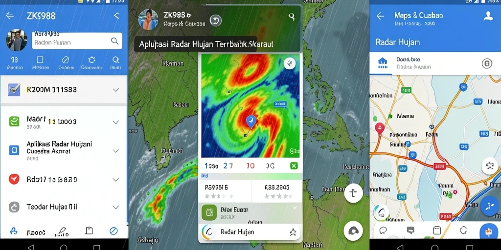 Antarmuka ZK988 yang menampilkan peta radar hujan secara real-time.
